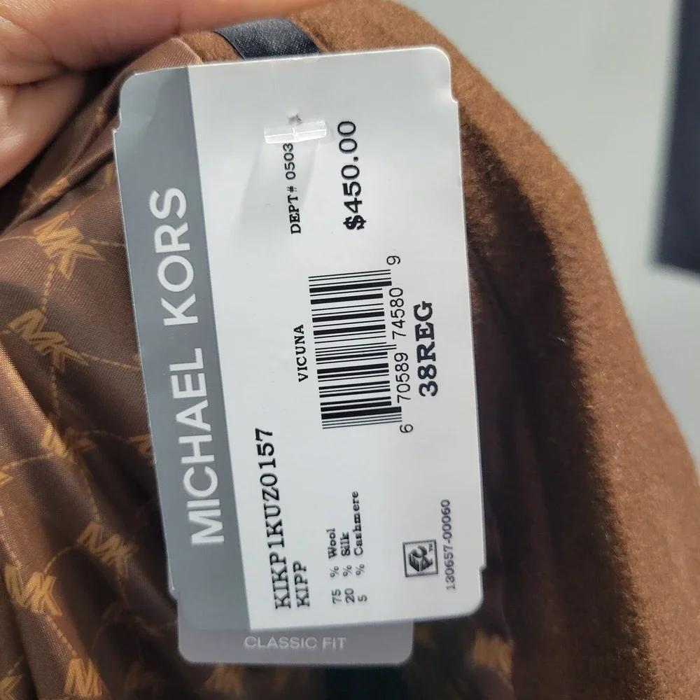 Michael Kors Men's Flannel‎ Sport Coat Blazer KIP Two Button Vicuna 38R NEW